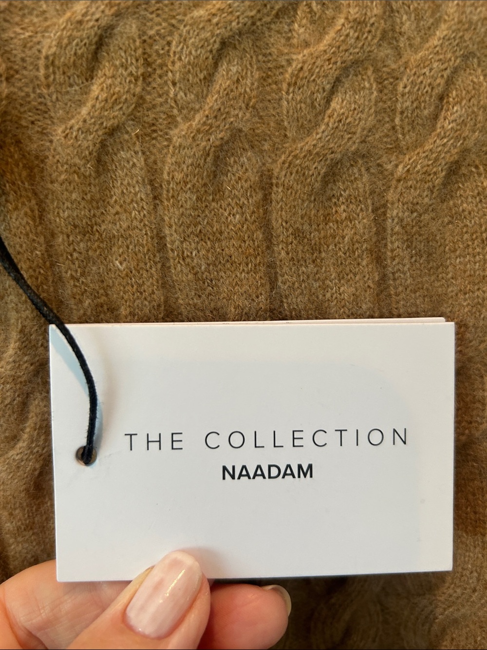 NAADAM Beige Cashmere Cable-Knit V-Neck Sweater Vest - Neutral Tan Knit - Picture 4 of 12